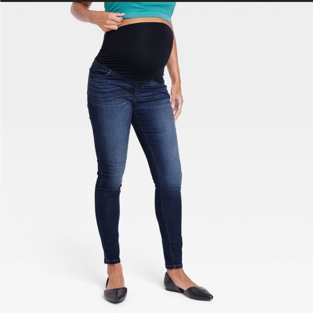 Dark blue maternity jeans